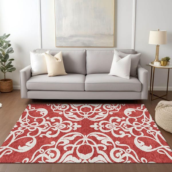 Addison Rugs Chantille Machine Washable Indoor/Outdoor Abstract ACN973 Red 9 ft. x 12 ft. Area Rug