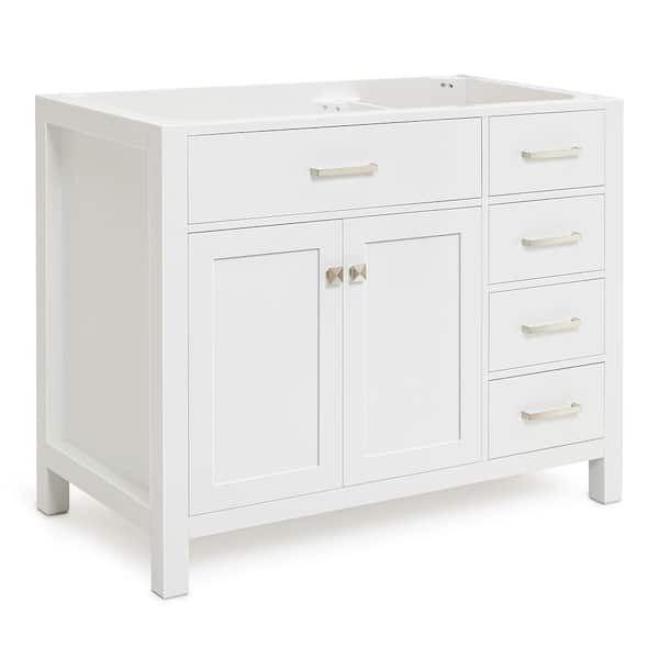 Bristol 42 in. W x 21.5 in. D x 34.5 in. H Freestanding Bath Vanity Cabinet without Top in White