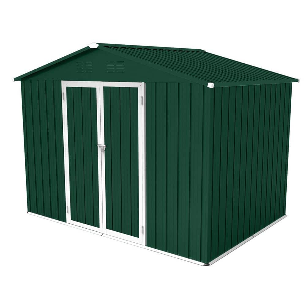 8 ft. W x 6 ft. D Metal Storage Shed with 2-Lockable Door in Green (48 sq. ft. ) price history on PriceWatchPro