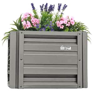 24 inch by 24 inch Square Slate Gray Metal Planter Box
