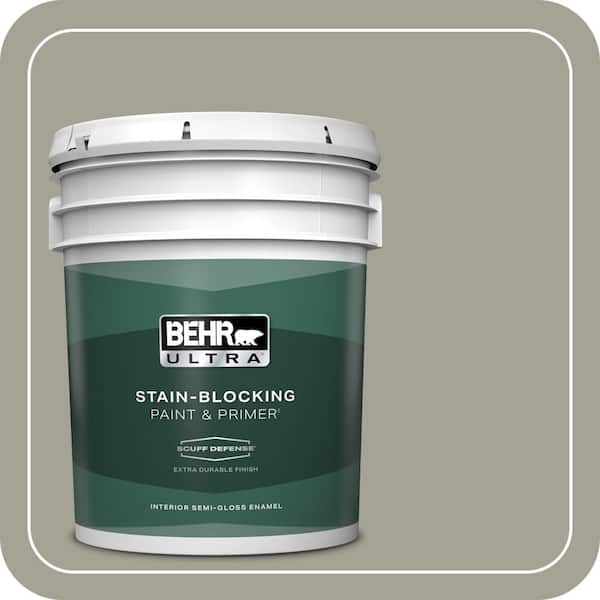 BEHR ULTRA 5 gal. Home Decorators Collection #HDC-NT-01 Woodland Sage Extra Durable Semi-Gloss Enamel Interior Paint & Primer