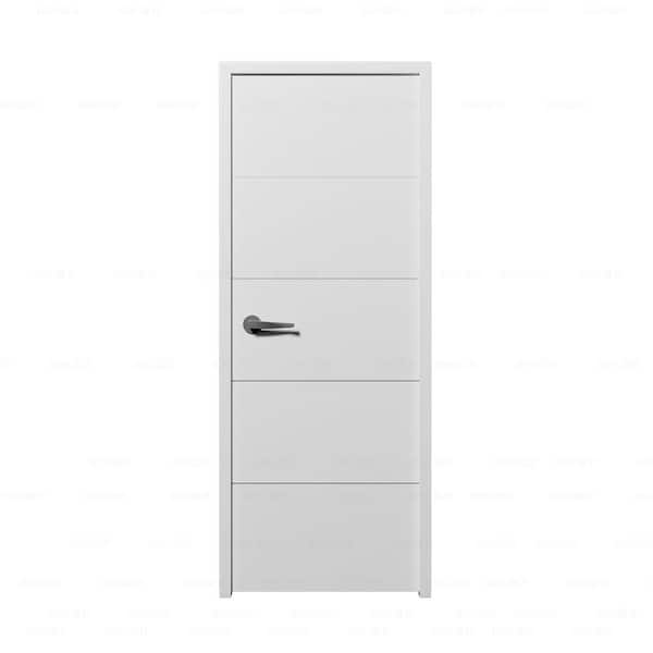 Garrido Bros. and Co. Alicante 32 in. x 96 in. Left-Handed Solid Core PVC Single Prehung Interior Door in White