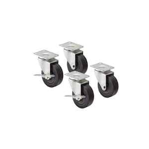 2.5 in. Caster kit with Step Brake and Swivel Lock (Set of 4 with Hardware)