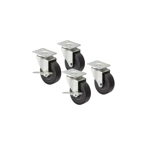 NewAge Products 2.5 in. Caster kit with Step Brake and Swivel Lock (Set of 4 with Hardware)
