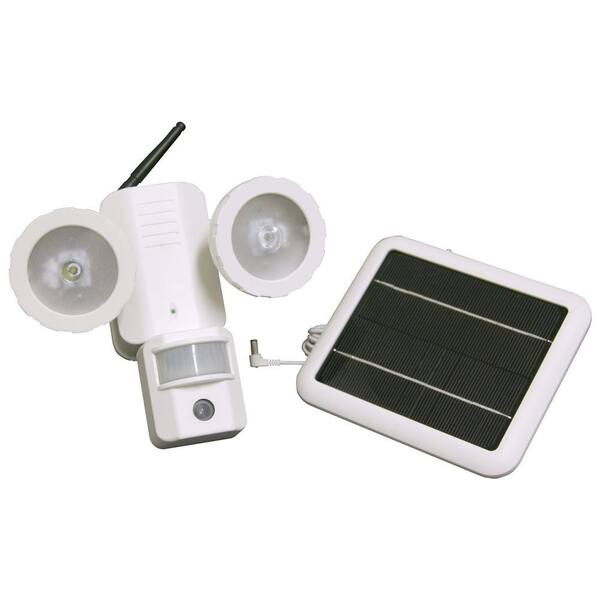 XEPA 600 Lumen Outdoor White Solar Powered LED Light with 320 TVL Wireless Camera