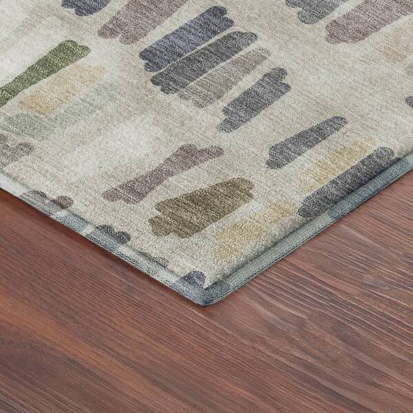 Mayfield Premium Machine Washable Abstract AMF2377 Linen 9 ft. x 12 ft. Area Rug