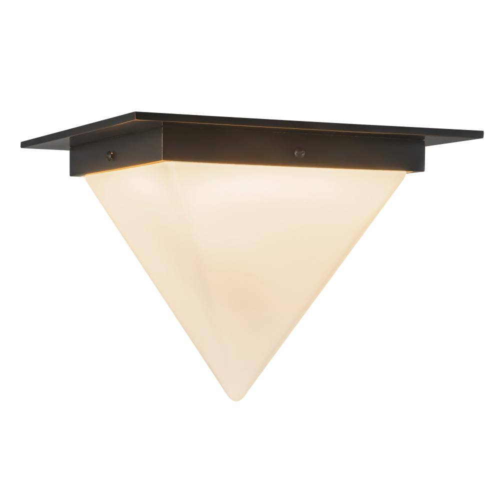 Mineral 11-in (9-in Height) Urban Bronze Triangular Flush Mount with Opal Glass price history on PriceWatchPro