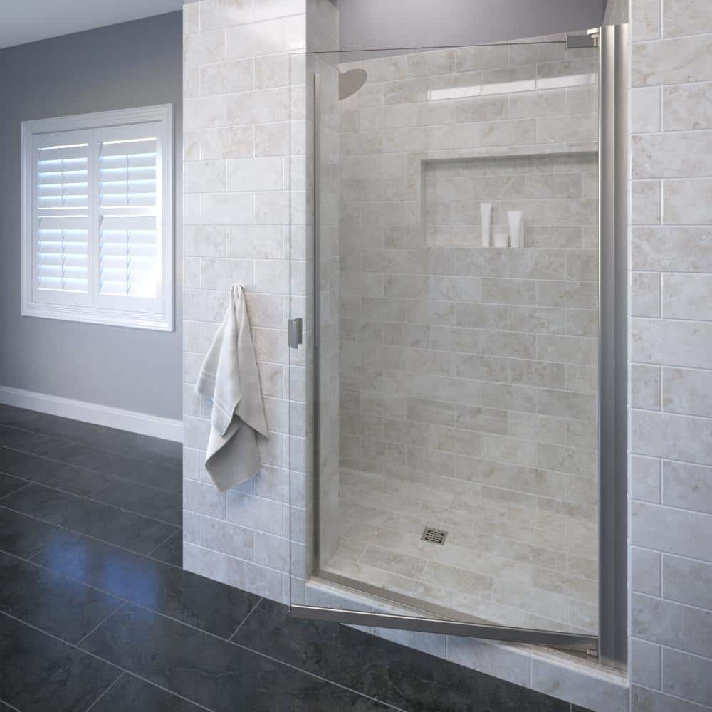 Armon 30.13" Brushed Nickel Frameless Pivot Shower Door