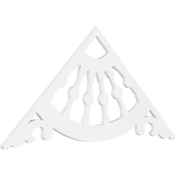 Ekena Millwork 1 in. x 72 in. x 33 in. (11/12) Pitch Wagon Wheel Gable Pediment Architectural Grade PVC Moulding