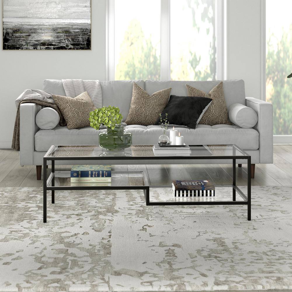 Lovett 54" Blackened Bronze Rectangular Metal Coffee Table