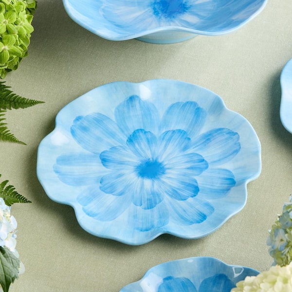 Certified International Wildflower Blue 3-D Floral Dinner Plate