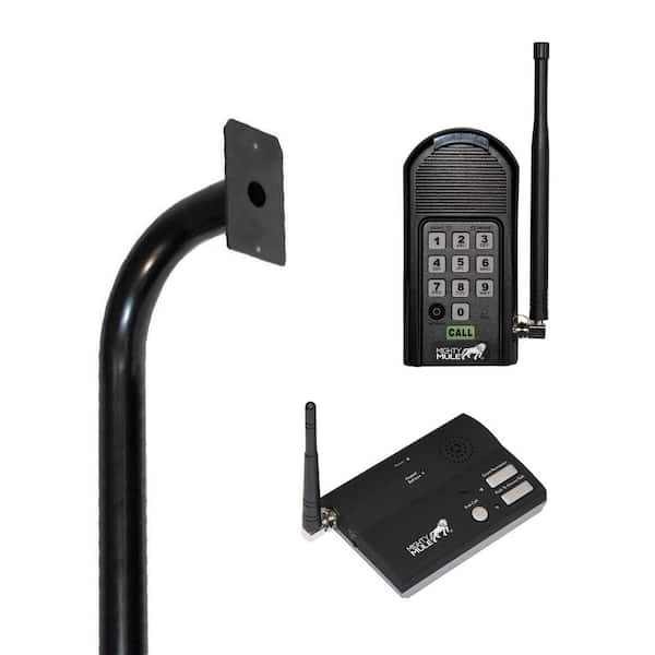 Mighty Mule 45 in. Tall Mounting Post with Wireless Intercom Keypad for Fence Gate Openers