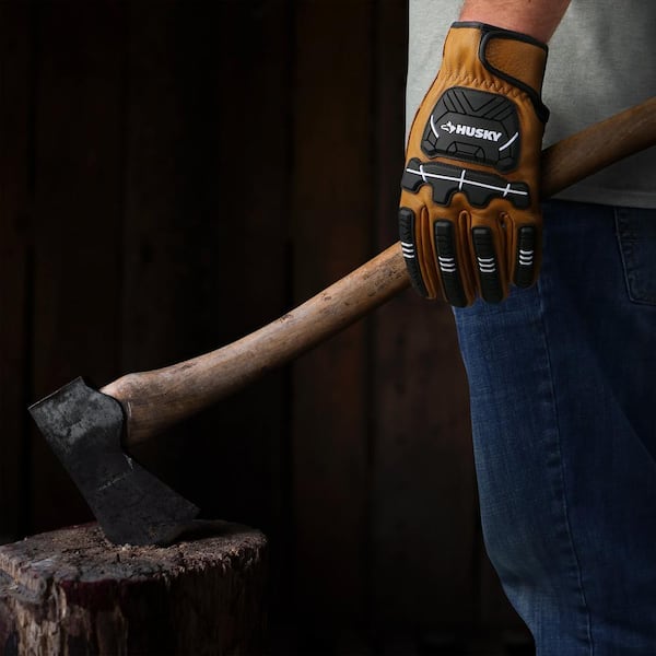 Large Premium Grain Cowhide Leather Heavy Duty Impact Work Glove