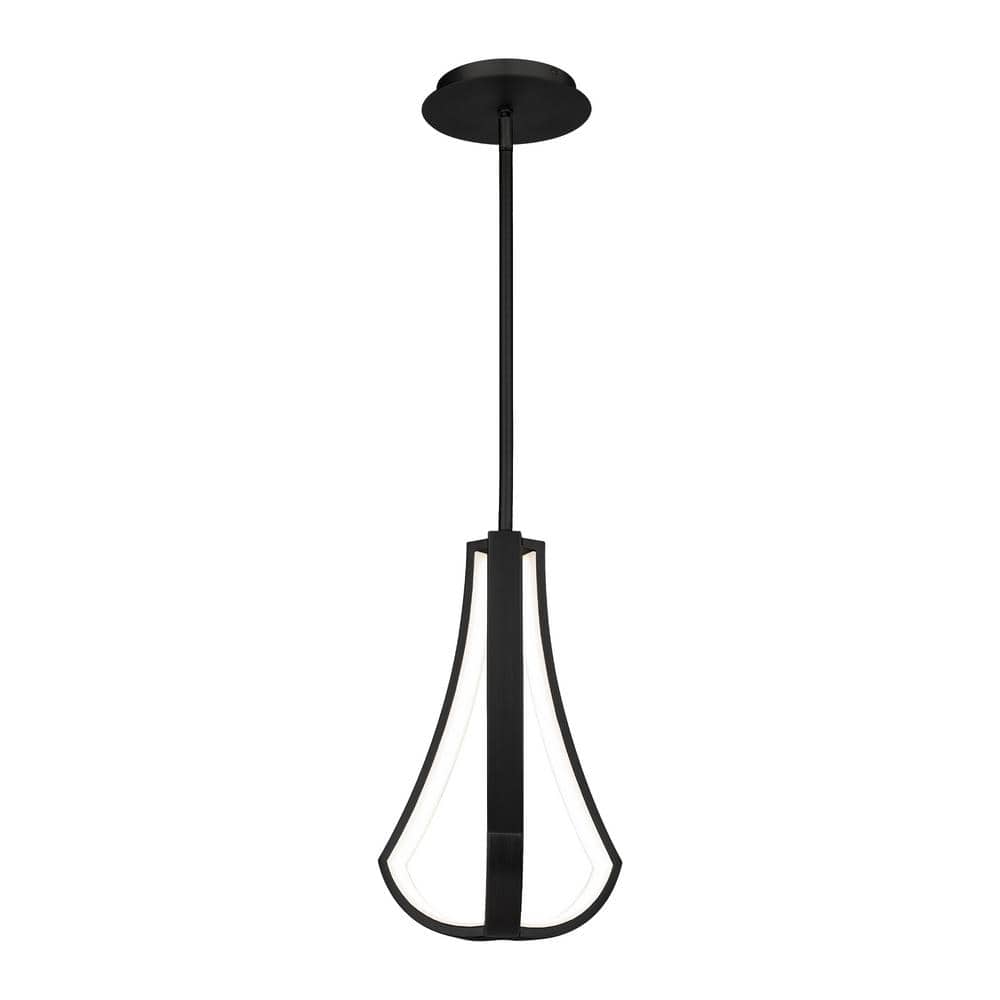 Artemis 14" Black Acrylic LED Mini Pendant with Brushed Nickel Finish