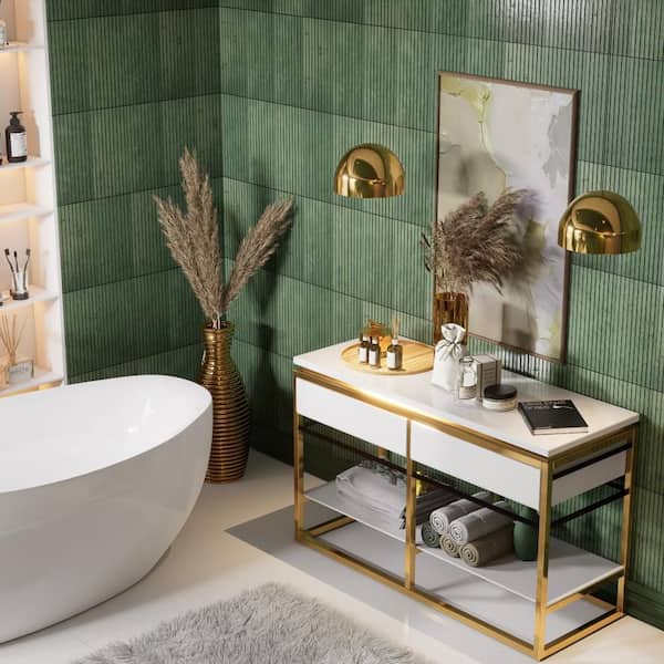 Merola Tile Capri Strata Oliva 7 in. x 14 in. Porcelain Floor and