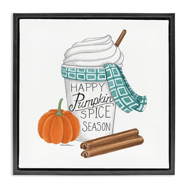 Stupell Industries Pumpkin Spice Season by Deb Strain 1-Piece Floater Frame Graphic Print Food Poster Art Print 18 in. x 18 in.