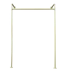 Gold Iron Clothes Rack Hanging Rod Pipe Wall Mounted Garment Rack 47.2 in. W x 66.9 in. H