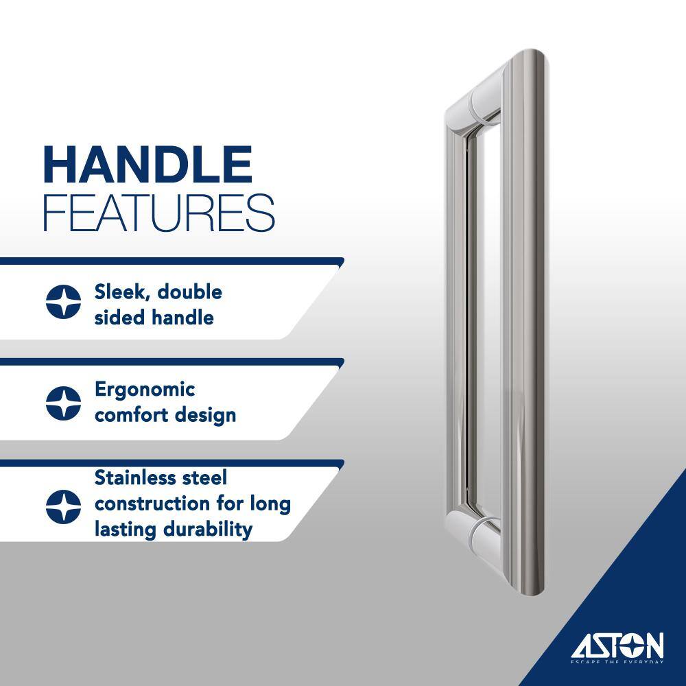 Nautis XL 80" High x 39" Wide Frameless Shower Door with Clear Glass and Chrome Finish