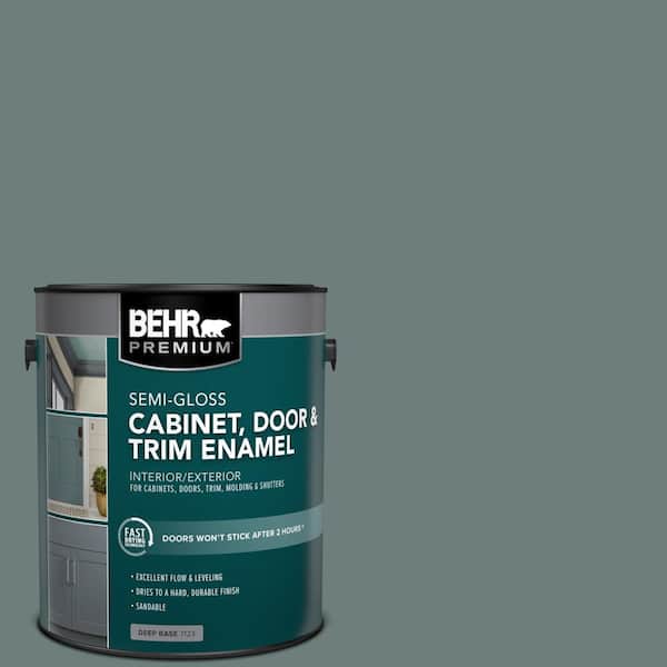 BEHR PREMIUM 1 gal. #N440-5 Coney Island Semi-Gloss Enamel Interior/Exterior Cabinet, Door & Trim Paint