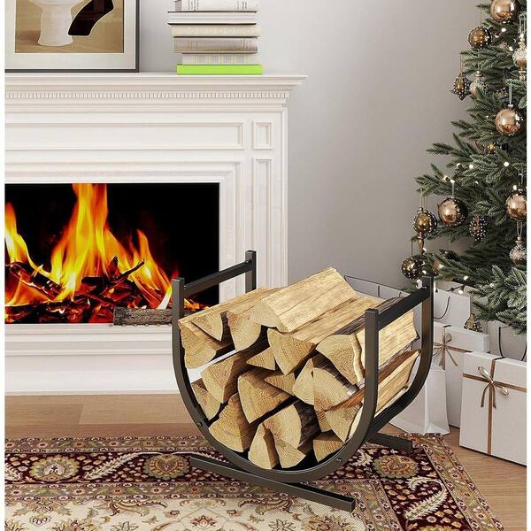 17 in. W Indoor Firewood Rack Decorative Wood Holder PUS546VY