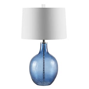 Nadine 26 in. Blue Table Lamp with White Shade