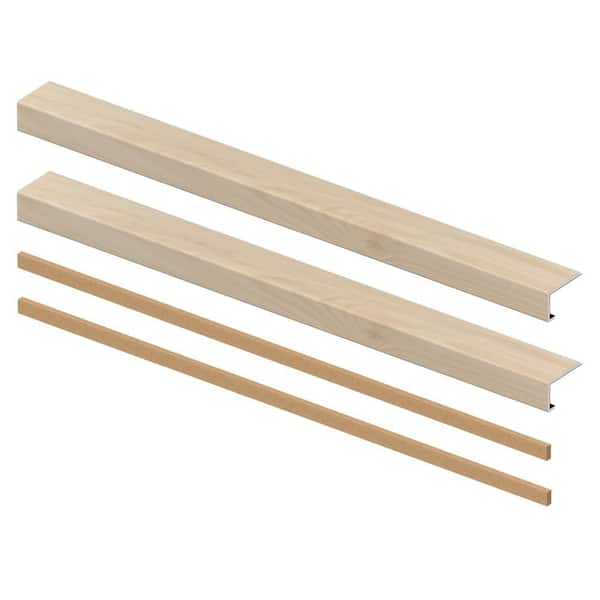 Sea Island Oak8mm x 46in x 4in Exact Match Large Square Nose Open Stair Return/Landing Kit (2-Pack)