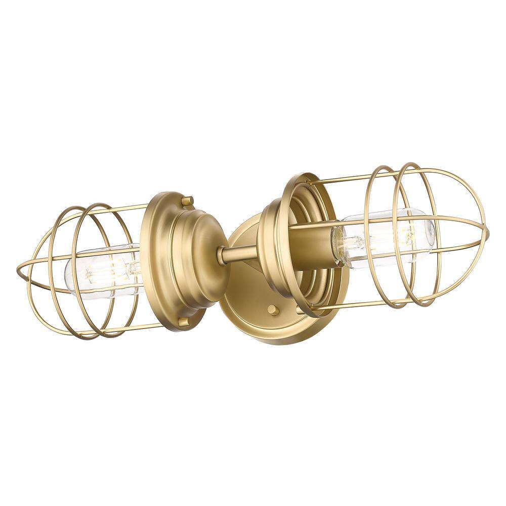 Brushed Champagne Bronze Nautical Industrial Sconce
