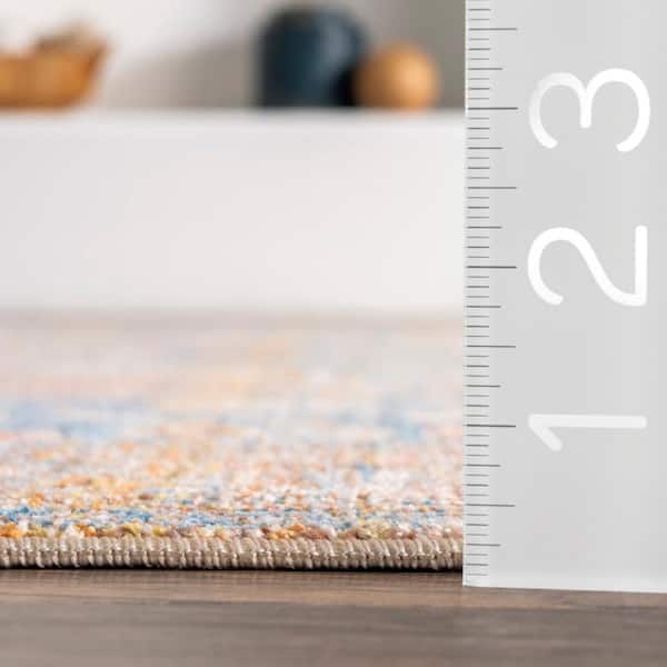 nuLOOM Ethel Medallion Fringe Rust 8 ft. x 10 ft. Area Rug