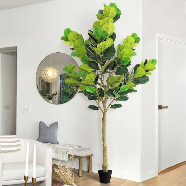 LIVING LUXURY 10 ft. Deluxe Real Touch Artificial Fiddle Leaf Fig