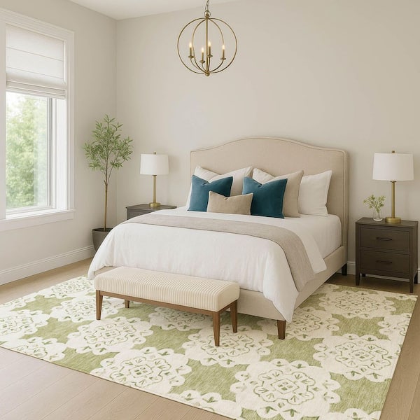 Chantille Machine Washable Indoor/Outdoor Abstract ACN2352 Aloe 3 ft. x 4 ft. Area Rug