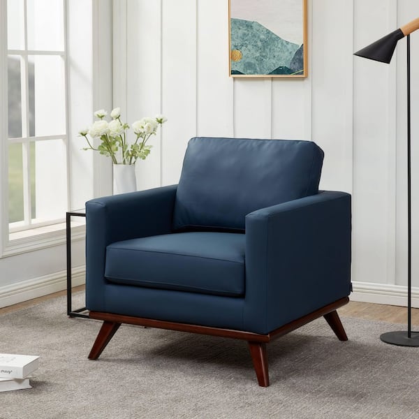 Leisuremod Chester Leather Accent Arm Chair with Removable