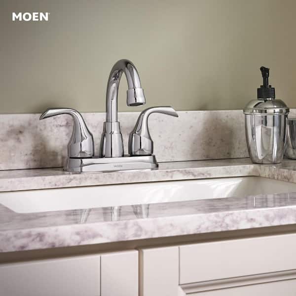 MOEN Idora 4 in. Centerset 2-Handle Bathroom Faucet in Chrome MOEN Idora 4 in. Centerset 2-Handle Bathroom Faucet in Chrome