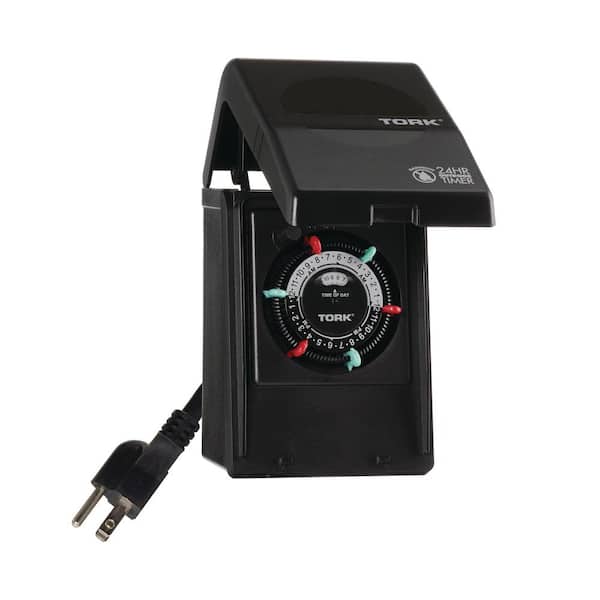 Single Instapark TU19 24-Hour 15 Amp Heavy-duty Plug-in Mechanical Timer with Dual 3-pin Grounded & Polarized Outlets
