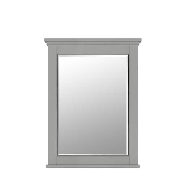 Home Decorators Collection Grayson 24 in. W x 32 in. H Rectangular Wood Framed Wall Bathroom Vanity Mirror in Storm Gray