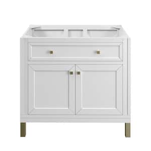 Chicago 36.0 in. W x 23.5 in. D x 32.8 in. H Single Bath Vanity Cabinet without Top in Glossy White