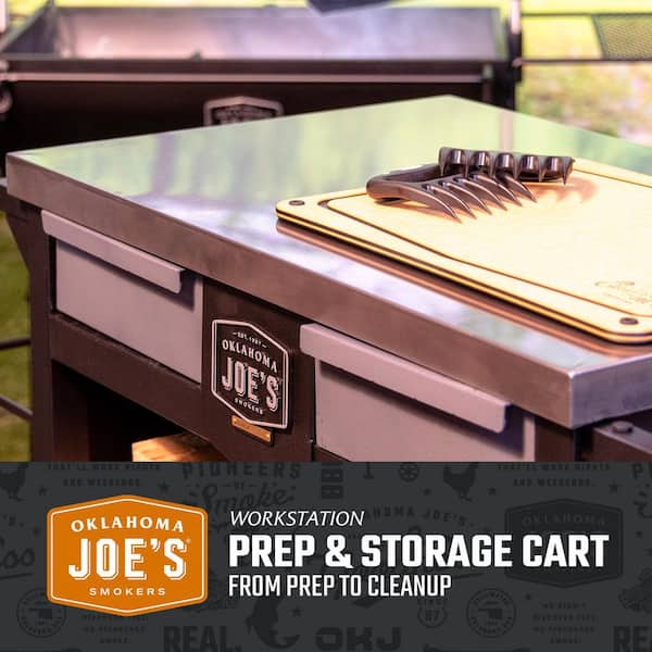 Workstation Prep and Storage Rolling Outdoor Grill Cart with 600 sq. in. Surface in Black