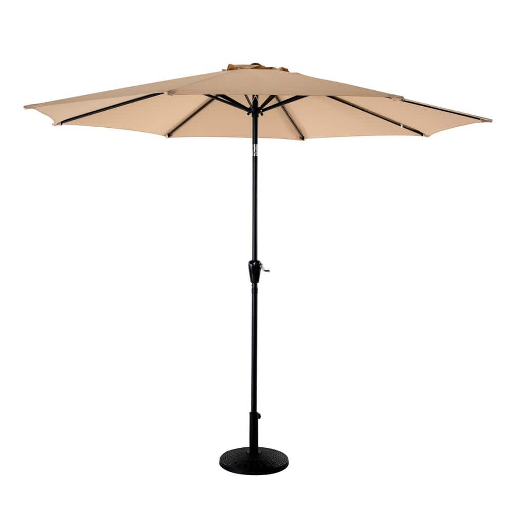 Nuu Garden 10 ft. Aluminum Market Crank and Tilt Outdoor Patio Umbrella ...