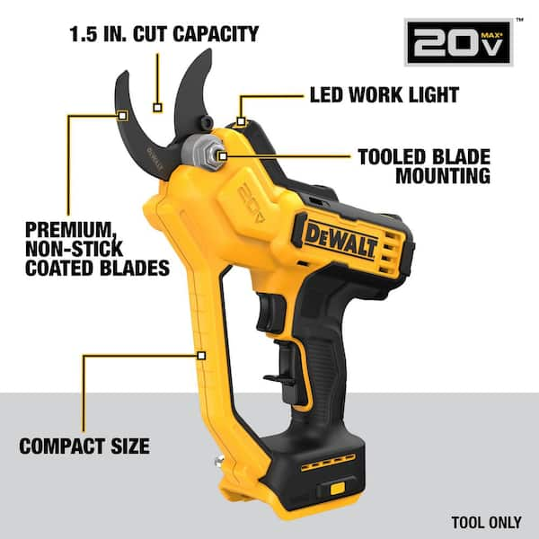 DEWALT 20V MAX Cordless Battery Powered Pruner Tool Only with