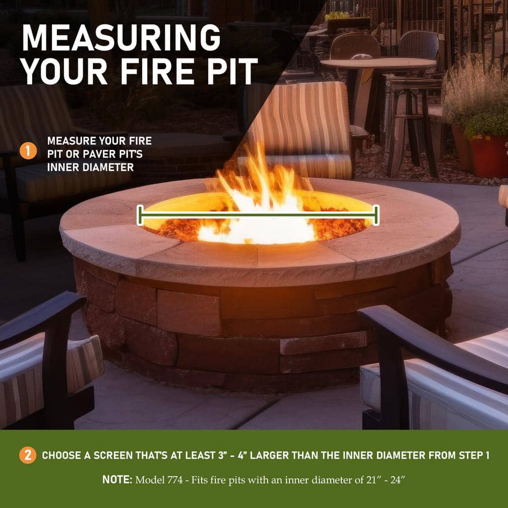 Medium Black Powder-Coated Steel Mesh Fire Pit Spark Screen