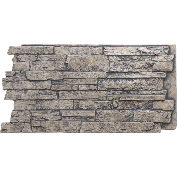 Ekena Millwork Acadia Ledge 49 in. x 1 1/4 in. Linen Graphite Stacked ...