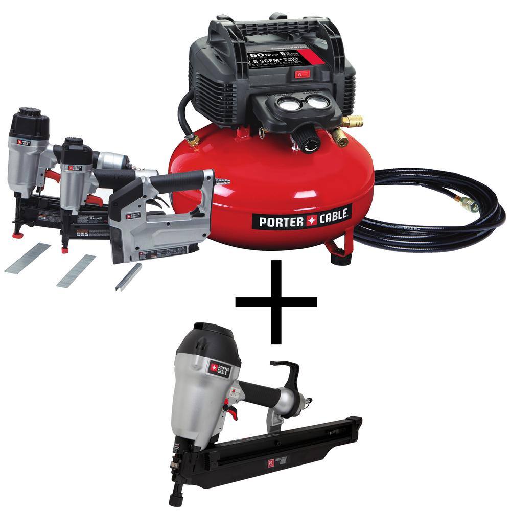 PorterCable 6 Gal. 150 PSI Portable Electric Air Compressor 16 & 18GA