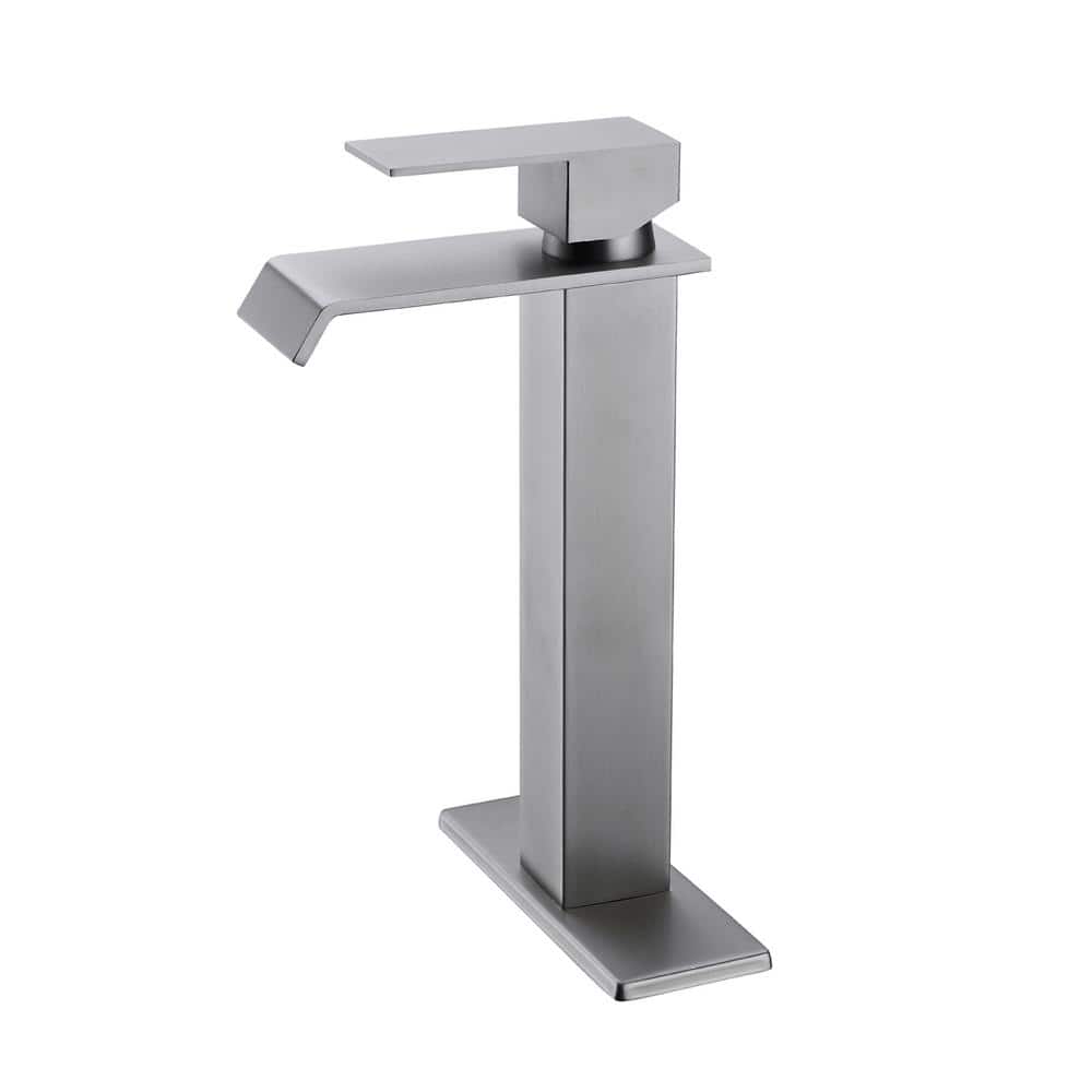 Waterfall Spout Single Handle Bathroom Sink Faucet in Brushed Nickel price history on PriceWatchPro
