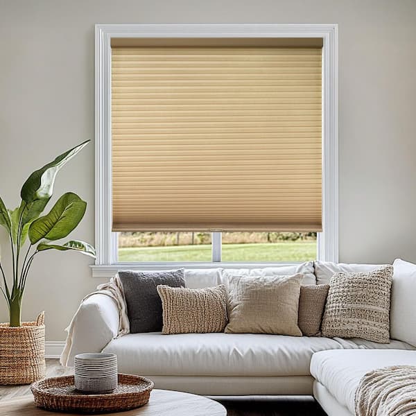 Cut-to-Size Morning Croissant Cordless Light Filtering Privacy Cellular Shades 20 x 48 in. L