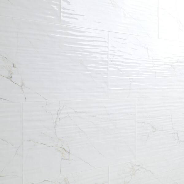 MSI Lumino Stripe White 12 in. x 24 in. Glossy Ceramic Wall Tile