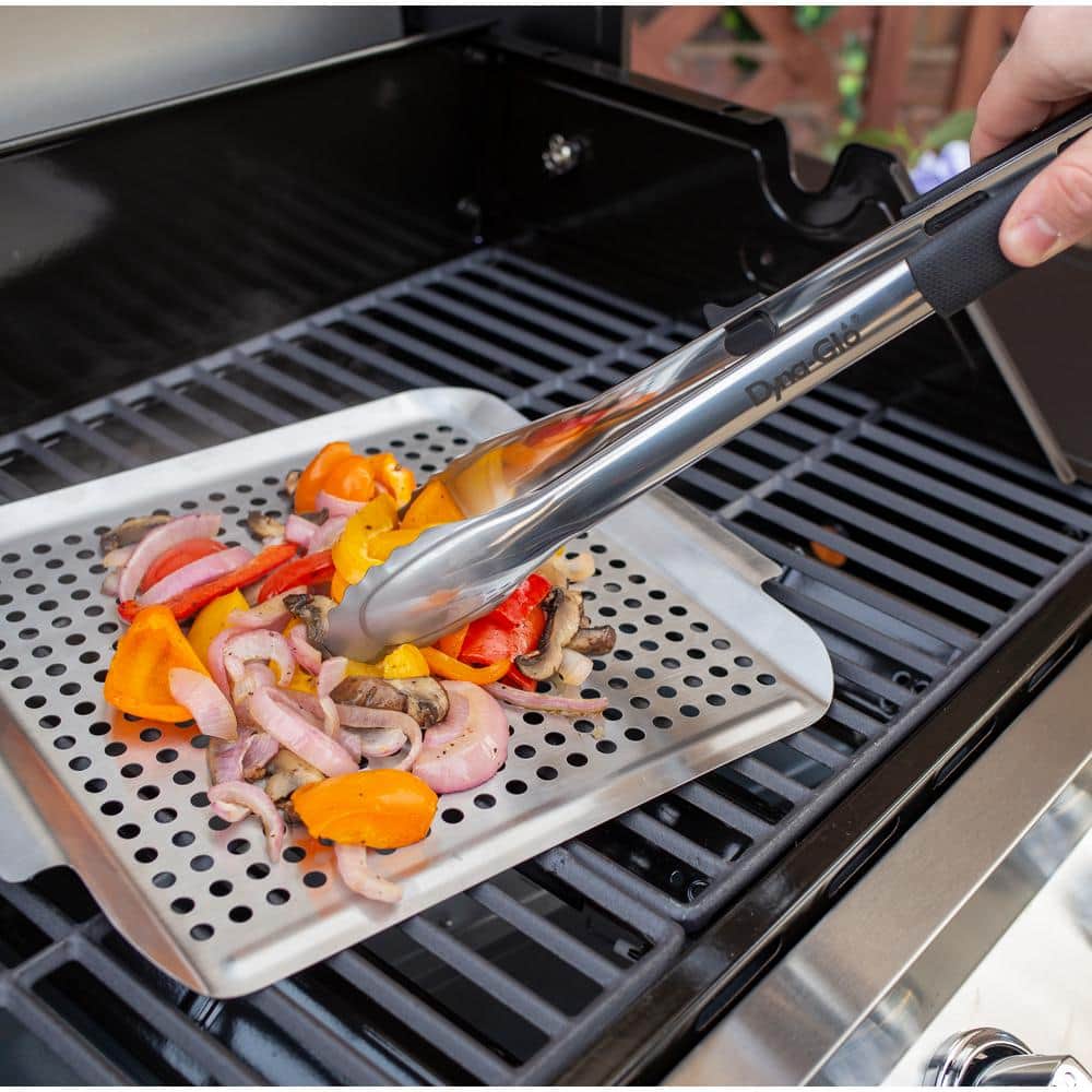 Silver Stainless Steel Grill Topper with Side Handles