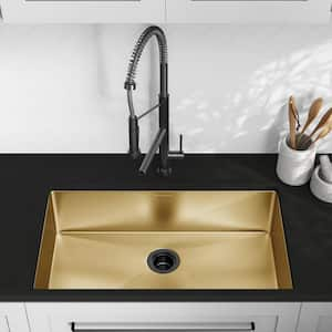 Rivage Gold Stainless Steel 32 in. Single Bowl Undermount Kitchen Sink