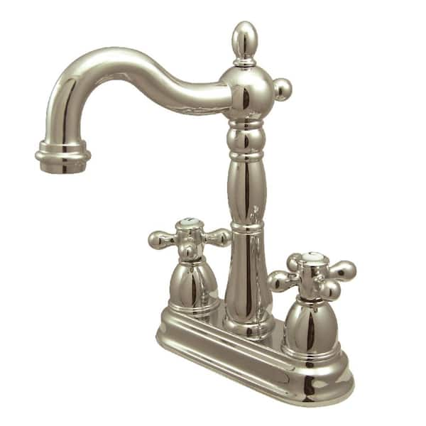 Kingston Brass Victorian 2-Handle Bar Faucet In Polished Nickel ...