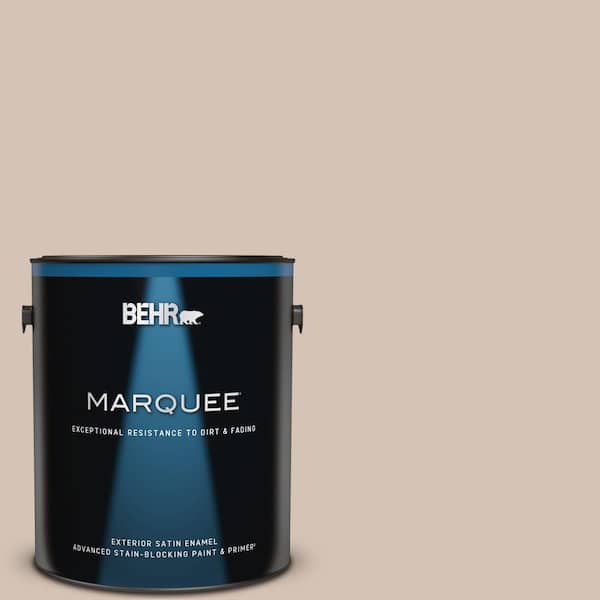 BEHR MARQUEE 1 gal. #BIC-02 Hazy Taupe Semi-Gloss Enamel Exterior Paint & Primer