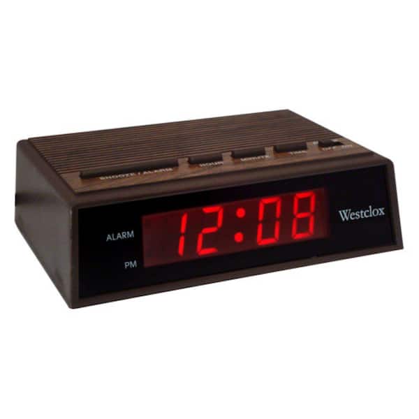 Westclox Brown Woodgrain Led Alarm Clock 22690id The Home Depot Westclox Brown Woodgrain Led Alarm, Westclox Digital Alarm Clock
