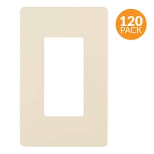 1-Gang Decorator Screwless Wall Plate, GFCI Outlet/Rocker Light Switch Cover, Single Gang, Ivory (120-Pack)